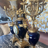 Antique French Ormolu Clock with Garnitures