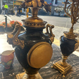 Antique French Ormolu Clock with Garnitures