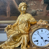 Antique French Clock - Greek Goddess Ceres