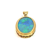 Oval Opal Pendant 18ct Yellow Gold