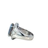 Diamond Opal Ring set in 18ct  White Gold