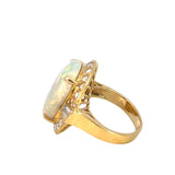 Diamond Opal Ring  in 18ct Yellow Gold
