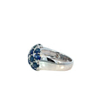 Sapphire Diamond Lattice Ring