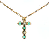 Diamond Emerald Cross Pendant