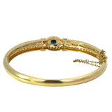 Modern Sapphire and Diamond Snap Bangle