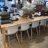 Blonde Oak Oblong Dining Table - Long