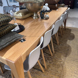 Blonde Oak Oblong Dining Table - Long