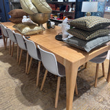 Blonde Oak Oblong Dining Table - Long
