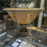 Silver Edged Resin Bowl on Pedestal