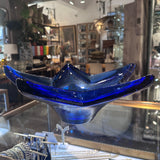 Large Art Glass Star Bowl - Blue