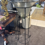 Glass Bowl on Tall Metal Stand
