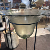 Glass Bowl on Tall Metal Stand
