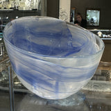 Blue Swirl Art Glass Bowl