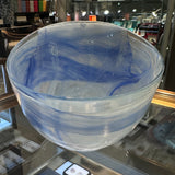 Blue Swirl Art Glass Bowl