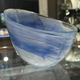Blue Swirl Art Glass Bowl