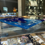 Blue Art Glass Dish - Swirl