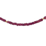 Faceted Ruby Bead Necklace in 18ct Gold