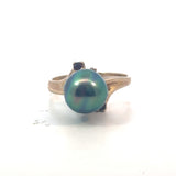 Gambier Tahitian Pearl and Garnet Ring