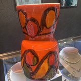 Delphis Poole Ceramic Pottery - Bright Contoured Vase
