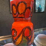 Delphis Poole Ceramic Pottery - Bright Contoured Vase