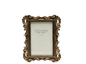 Antique Style Photo Frame in Gold and Black