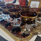 Italian Murano Amethyst Glass Dessert Bowls - Set of 8