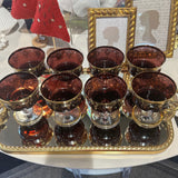 Italian Murano Amethyst Glass Dessert Bowls - Set of 8