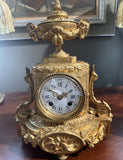 French Mantel Clock - Ram Heads Urn Finial