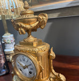 French Mantel Clock - Ram Heads Urn Finial