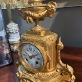 French Mantel Clock - Ram Heads Urn Finial