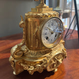 French Mantel Clock - Ram Heads Urn Finial