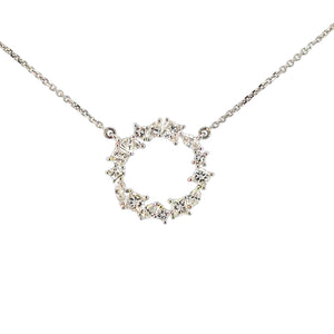 Mixed Cuts Diamond Circle Necklace