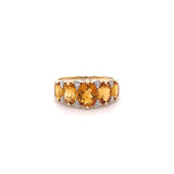 Citrine and Diamond Bridge Ring in 9ct Gold