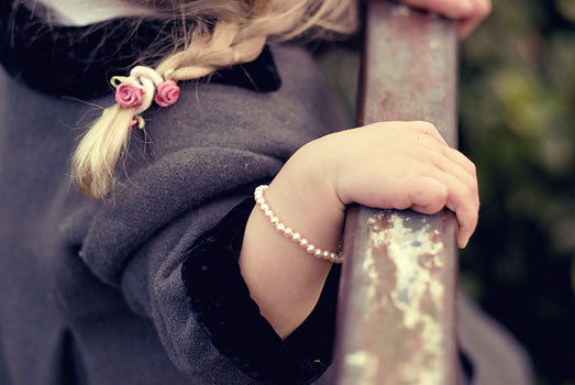 Child's Fresh Water Pearl Bracelet - PINK 16cm