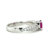 Diamond and Pink Ruby Ring in 18ct White Gold