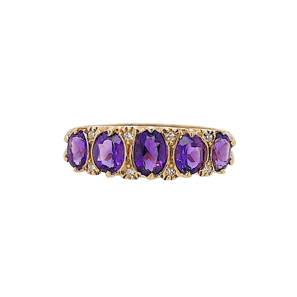 Amethyst Diamond Bridge Ring – Jems of Remuera