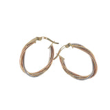 Trigold Oval Crossover Hoops