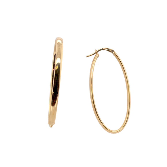 Oval Hoops in 18ct Yellow Gold