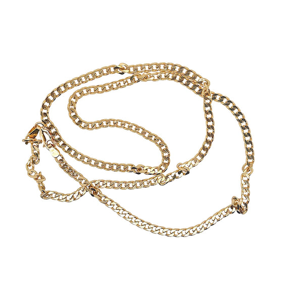 Square Flat Curb Link Necklace