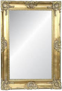Ornate Bevelled Mirror in Antique Gold Large