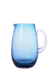 Hammered Blue Glass Jug