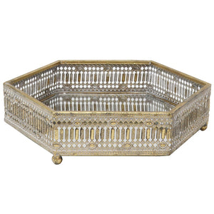 Mirrored Vintage Style Tray Small