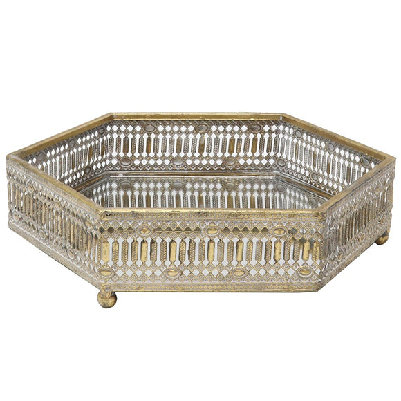Mirrored Vintage Style Tray Large