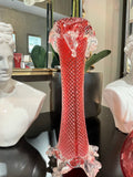 Cranberry Glass Tall Vase