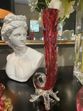 Cranberry Glass Tall Vase