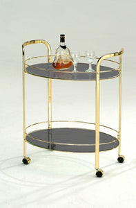 Glass Drinks Trolley in  Rose Gold Oval