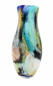 Murano Glass Vase in Peacock Tonings