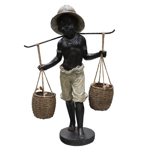 Africa Boy Ornament with Baskets