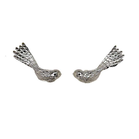NZ Fantail Earrings in Sterling Silver