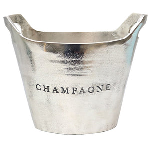 Aluminium Oval Champagne Bucket in Raw Silver